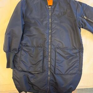Nike Sportswear NSW Navy Jacket with Orange Jacket Lining